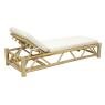 Sun lounger in natural teak wood