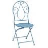 Chaise pliante en métal bleu
