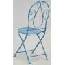 Blue metal folding chair
