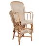 Fauteuil en manau et moelle de rotin
