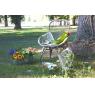 Fauteuil en rotin gris vintage