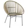 Grey rattan and metal armchair