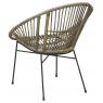 Grey rattan and metal armchair