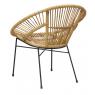 Grey rattan and metal armchair