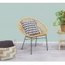 Grey rattan and metal armchair