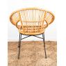 Grey rattan and metal armchair