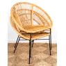 Grey rattan and metal armchair