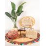 Grey rattan and metal armchair