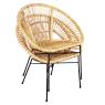 Fauteuil en rotin naturel et métal