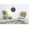 Grey pulut rattan and metal armchair