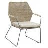 Grey pulut rattan and metal armchair