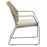 Grey pulut rattan and metal armchair