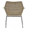 Grey pulut rattan and metal armchair