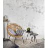 Natural rattan and metal round armchair