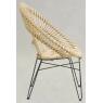 Natural rattan and metal round armchair