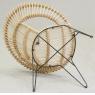 Natural rattan and metal round armchair
