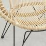 Natural rattan and metal round armchair
