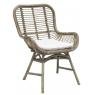 Grey stained rattan armchair