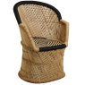 Natural and black reed armchair