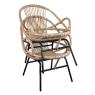 Fauteuil coquille en rotin