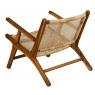 Teak and open weaving rattan armchairs