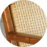 Teak and open weaving rattan armchairs