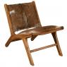 Teak and goat skin armchair