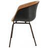 Camel imitation leather and metal armchair