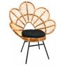 Natural rattan and metal armchair Bianca