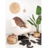 Polyester and wood design armchair Mouton