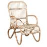 Natural rattan cocooning armchair 