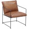 Leather and metal armchair