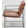 Leather and metal armchair