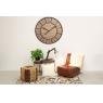 Wooden clock with metal frame