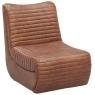 Fauteuil bas en cuir de buffle