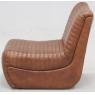 Fauteuil bas en cuir de buffle