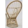 Patinated rattan armchair