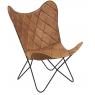 Fauteuil Butterfly en cuir marron