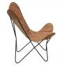 Fauteuil Butterfly en cuir marron