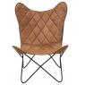 Fauteuil Butterfly en cuir marron