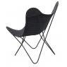 Black leather Butterfly armchair