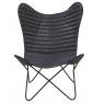 Black leather Butterfly armchair