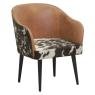 Leather and cow skin armchair