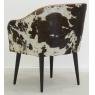 Leather and cow skin armchair