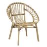 Round armchair in natural rattan