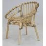 Round armchair in natural rattan