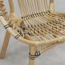 Round armchair in natural rattan