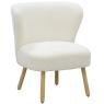 Armchair in white terry fabric