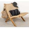 Foldable armchair in teak wood
