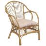 Armchair in coffee brown rattan